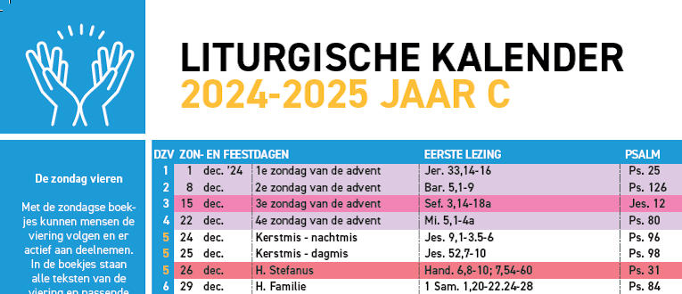 Liturgische Kalenders 2024-25